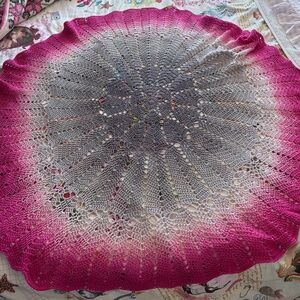Pink and Gray Crochet Doily